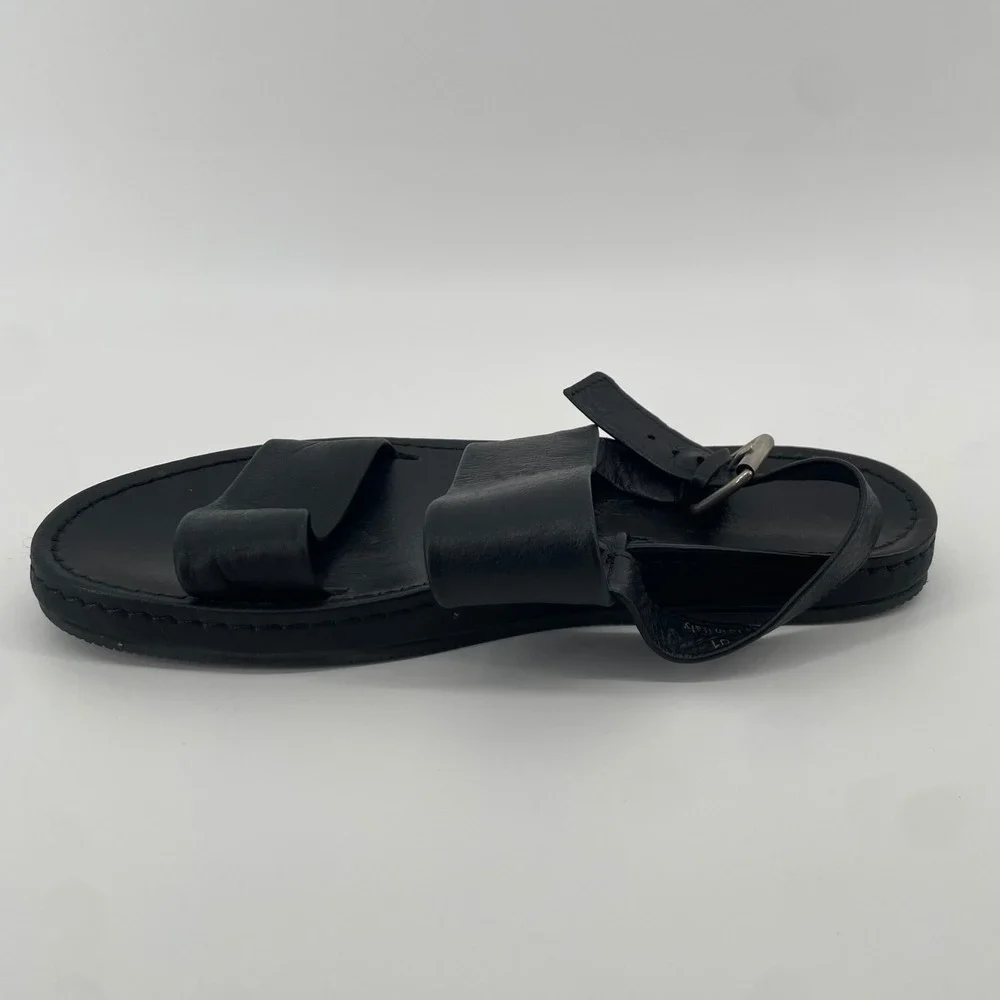 Donald J Pliner Mane 01 Sandals Mens 8 Black Leather Slingback Italian Made